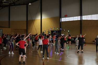 Participants in Mega Zumba class