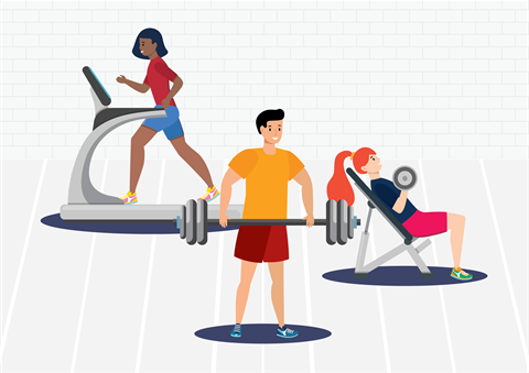 3 cartoon characters exercising in the gym.png