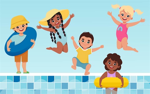 Cartoon kids jumping into a swimming pool.jpg